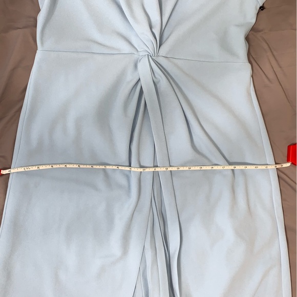 ✨NWT✨ Adrianna Papell DRAPED AND PLEATED CREPE SHORT DRESS IN BLUE MIST - Picture 12 of 13